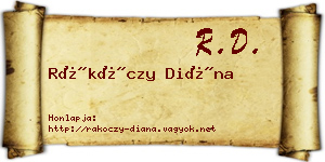 Rákóczy Diána névjegykártya